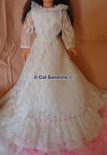 Robe De Mariée Vintage Pour Poupée Cathie Bella - Année 1975 - Occasion