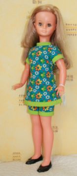 Robe Vintage En Satin - Cathie Cathy Bella - Années 1970 - Fille - Occasion